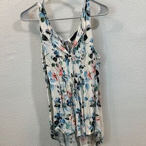 Sanctuary Floral Tank Top - White and Blue